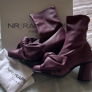 Burgundy Heeled Boots